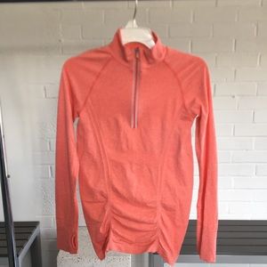 Athleta Fast Track 1/4 zip Running Top Coral - Small